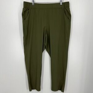 Eddie Bauer Athletic Pants Women's Size XL Olive Green Solid Pockets Lightweight